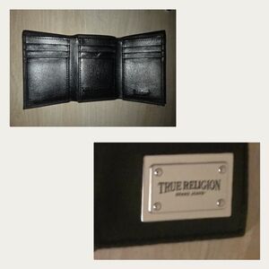 True Religion Tri-fold Genuine Leather Mens  Wallet